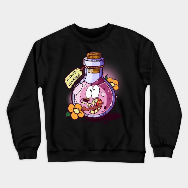 Courage The Cowardly Dog - Liquid Courage Crewneck Sweatshirt by gseignemartin